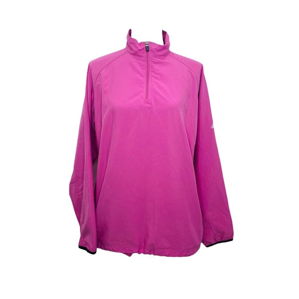 Adidas Women’s Windbreaker Jacket Pink Climaproof Full Zip Athletic Size XL